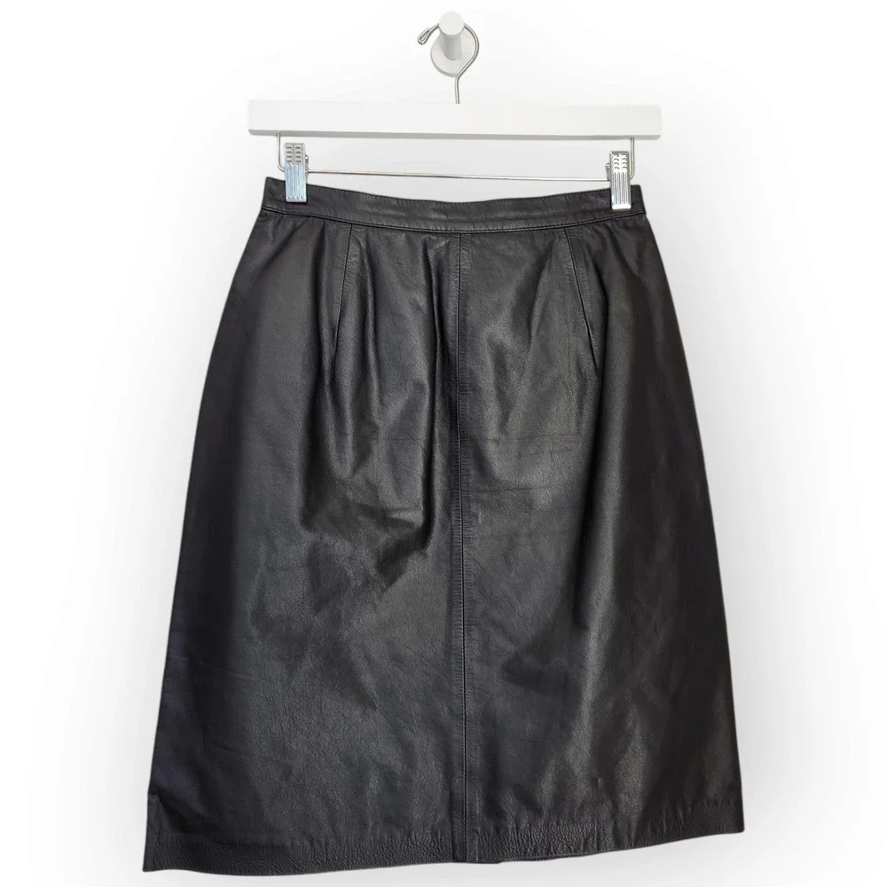 Vintage CJ Todd Saks Fifth Avenue Leather Pencil Skirt 0